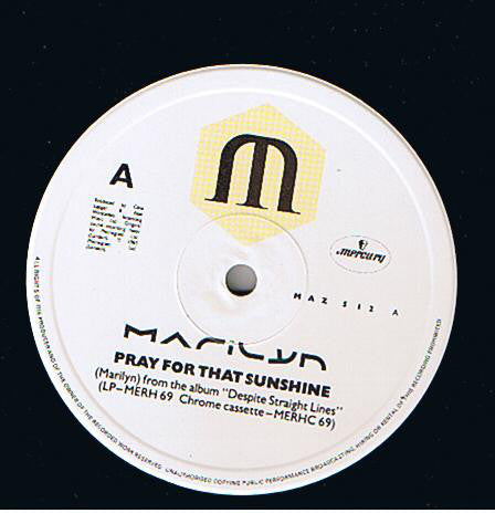 Marilyn : Pray For That Sunshine (12")
