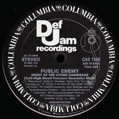 Public Enemy : Night Of The Living Baseheads (12", Promo)