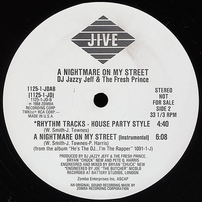 DJ Jazzy Jeff & The Fresh Prince : A Nightmare On My Street (12", Promo)