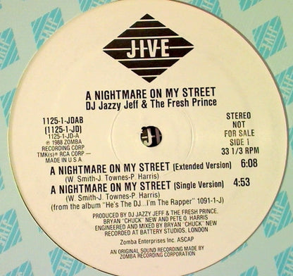 DJ Jazzy Jeff & The Fresh Prince : A Nightmare On My Street (12", Promo)
