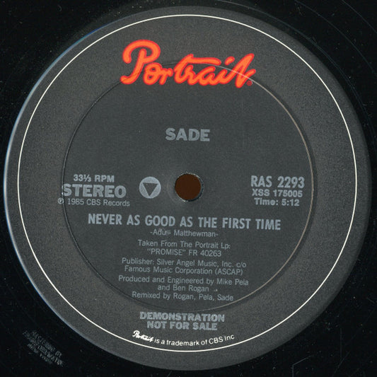 Sade : Never As Good As The First Time (12", Promo)