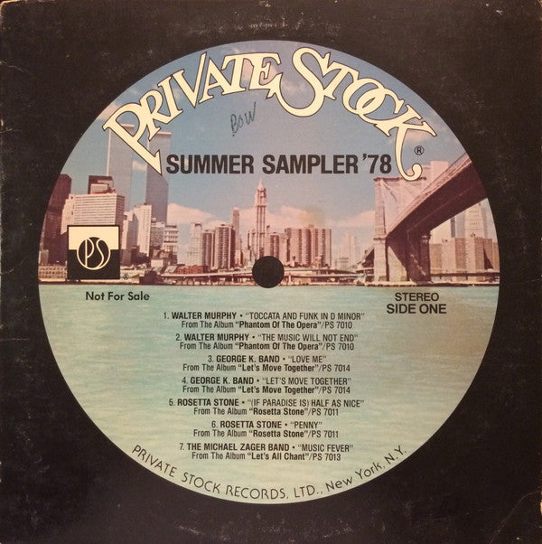 Various : Private Stock Summer 78 New Releases (LP, Comp, Promo)