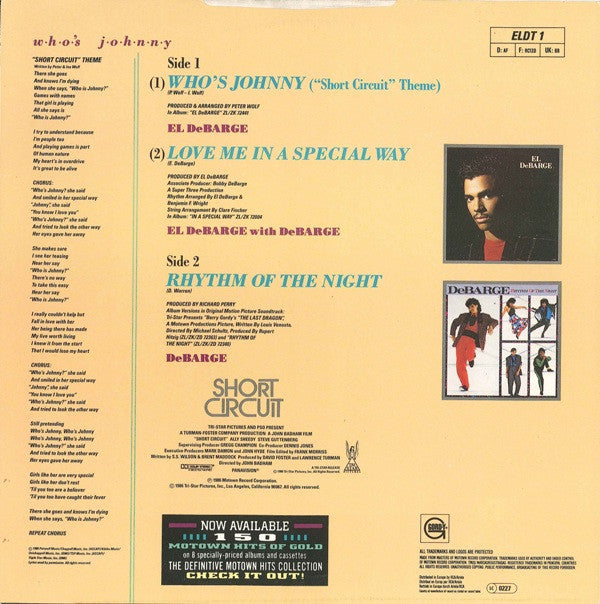 El DeBarge : Who's Johnny ("Short Circuit" Theme) (12", Single)