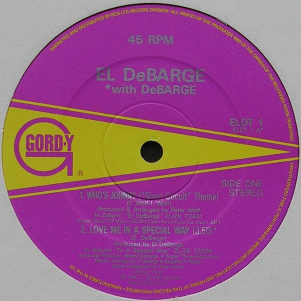 El DeBarge : Who's Johnny ("Short Circuit" Theme) (12", Single)