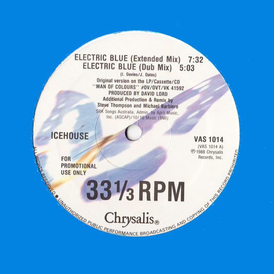 Icehouse : Electric Blue (12", Promo, EMW)