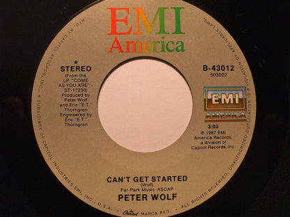 Peter Wolf : Can't Get Started (7", Single)