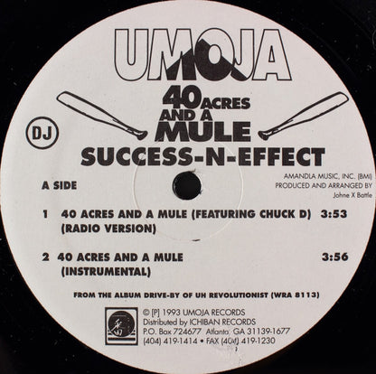 Success - N - Effect : 40 Acres And A Mule (12", Single, Promo)