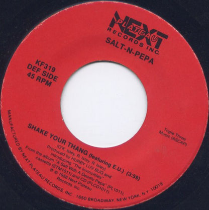 Salt-N-Pepa* : Shake Your Thang And Spinderella's Not A Fella (But A Girl DJ) (7", Single)