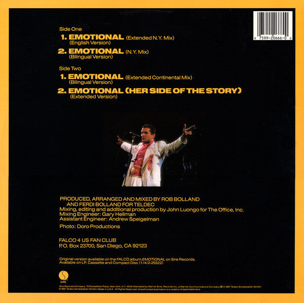 Falco : Emotional (12", Maxi)