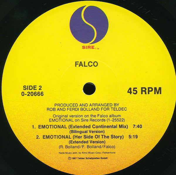 Falco : Emotional (12", Maxi)