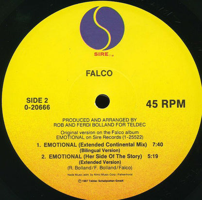 Falco : Emotional (12", Maxi)