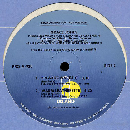 Grace Jones : Breakdown (12", Promo)
