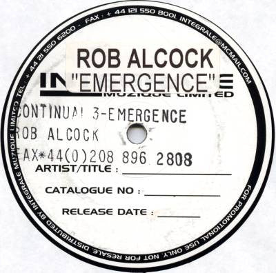 Rob Alcock : Emergence (12", Promo)