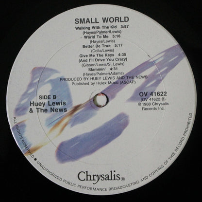 Huey Lewis & The News : Small World (LP, Album, Car)