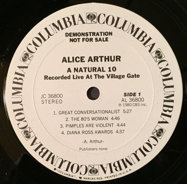 Alice Arthur : A Natural 10 (LP, Promo)