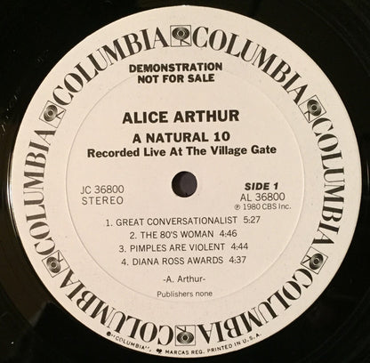Alice Arthur : A Natural 10 (LP, Promo)