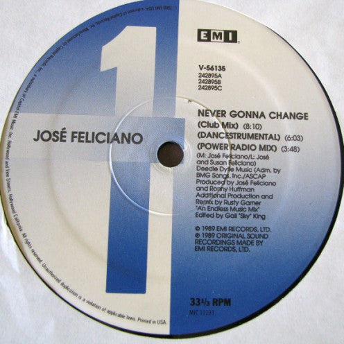 José Feliciano : Never Gonna Change (12")