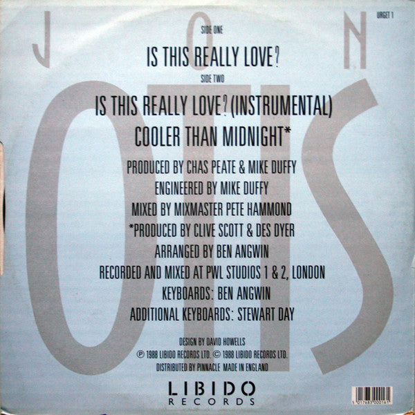 Jon Otis : Is This Really Love? (12")
