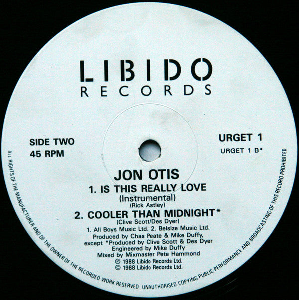 Jon Otis : Is This Really Love? (12")
