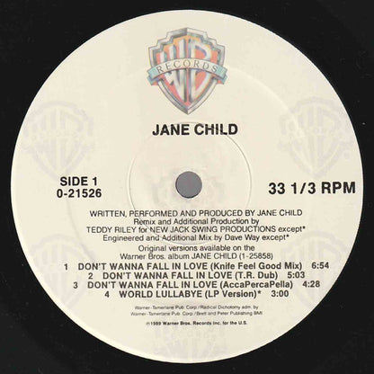Jane Child : Don't Wanna Fall In Love (12", Maxi)