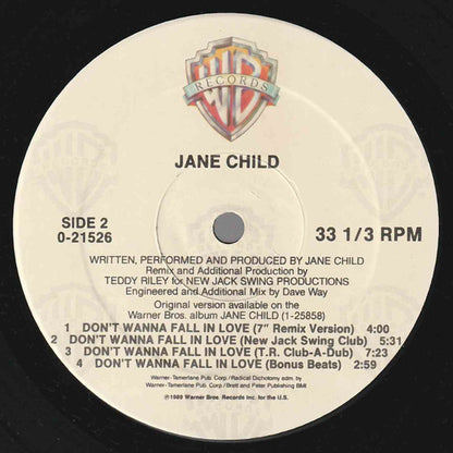 Jane Child : Don't Wanna Fall In Love (12", Maxi)