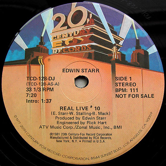Edwin Starr : Real Live # 10 (12", Promo)