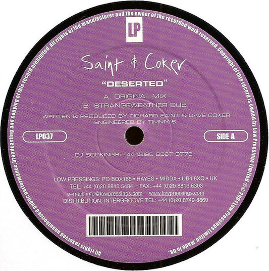 Richard Saint & Dave Coker : Deserted (12")