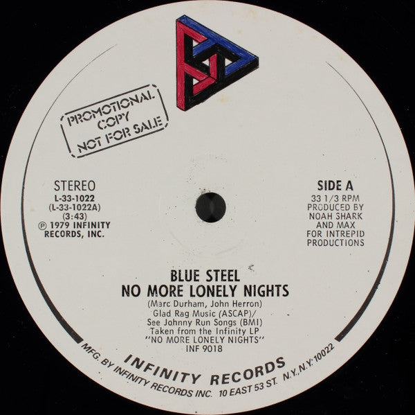 Blue Steel : No More Lonely Nights (12", Single, Promo)