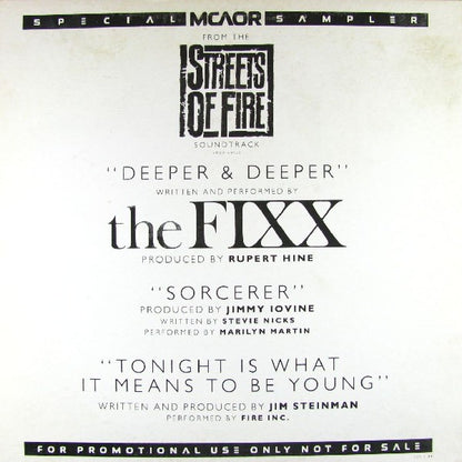 The Fixx / Marilyn Martin / Fire Inc. : Deeper And Deeper / Sorcerer / Tonight Is What It Means To Be Young (12", Promo)