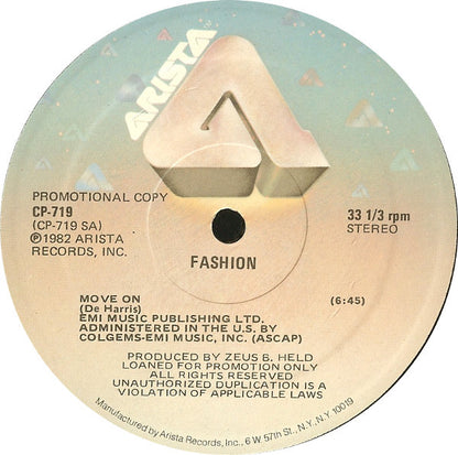 Fashion : Move On / Streetplayer (12", Promo)