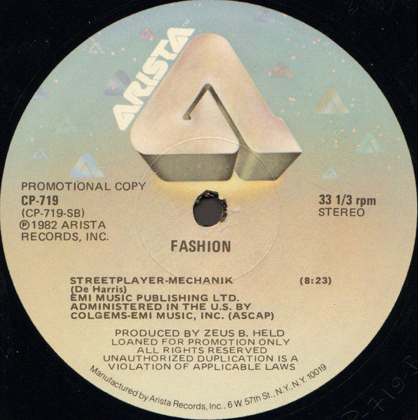 Fashion : Move On / Streetplayer (12", Promo)