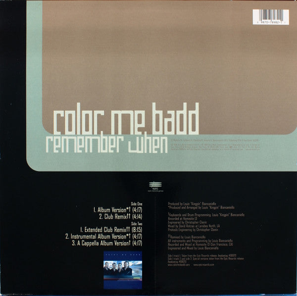 Color Me Badd : Remember When (12")