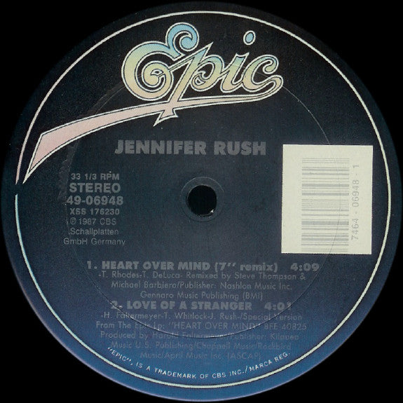 Jennifer Rush : Heart Over Mind (12")
