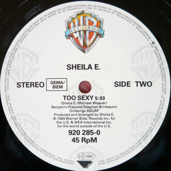 Sheila E. : The Belle Of St. Mark (12", Single)