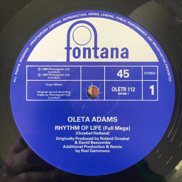 Oleta Adams : Rhythm Of Life (The Remixes) (12")