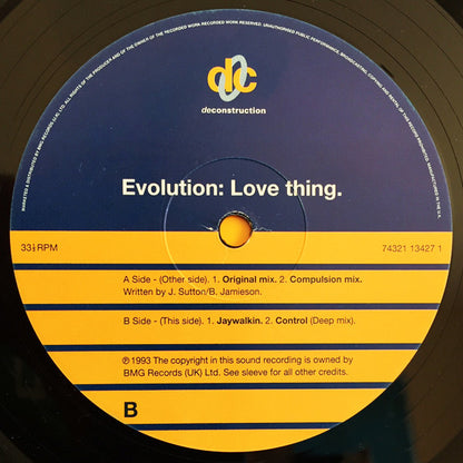 Evolution : Love Thing (12", Single)