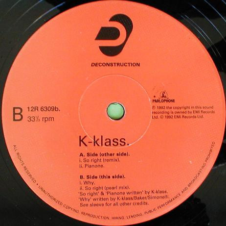 K-Klass : So Right (12", Single)