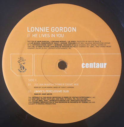 Lonnie Gordon : He Lives In You (2x12")