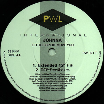 Johnna : Let The Spirit Move You (12")