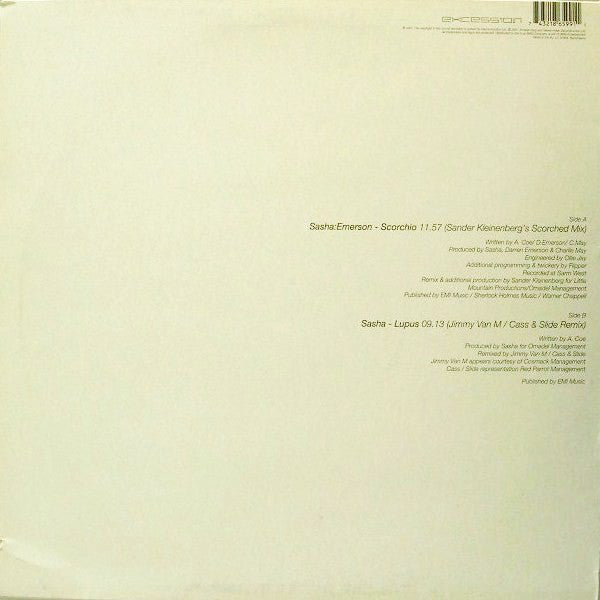 Sasha : Unreleased DJ Mixes (12")
