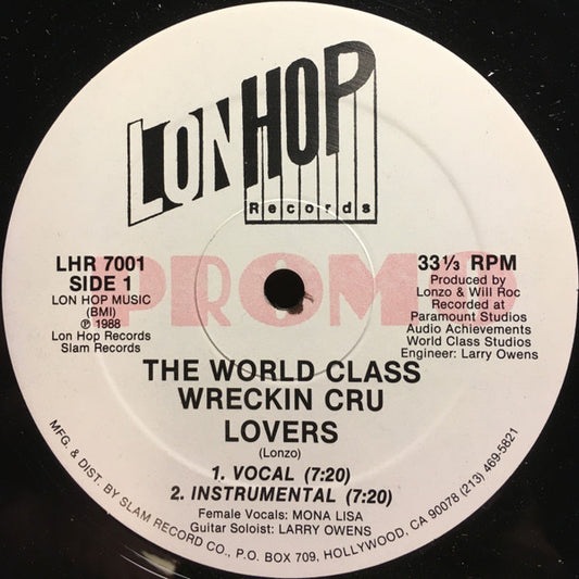 World Class Wreckin' Cru : Lovers / Lonzoland (12", Promo)
