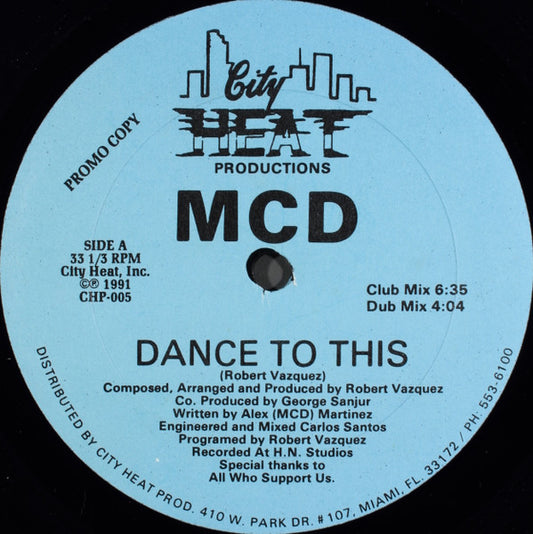 MCD (2) : Dance To This (12", Promo)