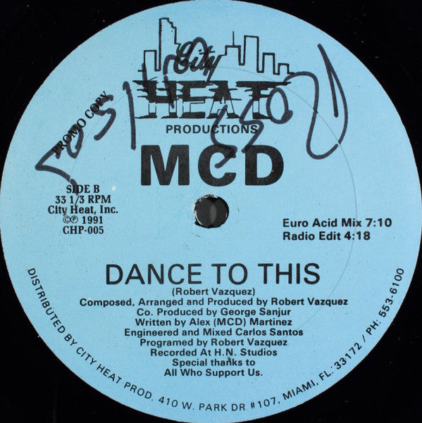 MCD (2) : Dance To This (12", Promo)