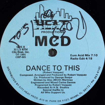 MCD (2) : Dance To This (12", Promo)