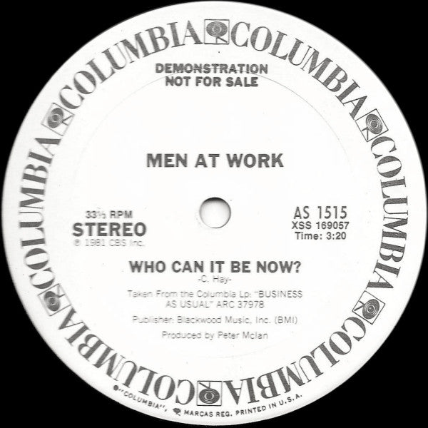 Men At Work : Who Can It Be Now? (12", Promo)