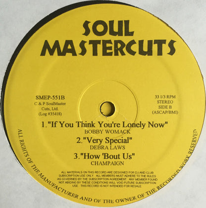 Various : Soul Mastercuts  (12", EP, Comp, Unofficial)