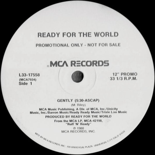 Ready For The World : Gently (12", Promo)