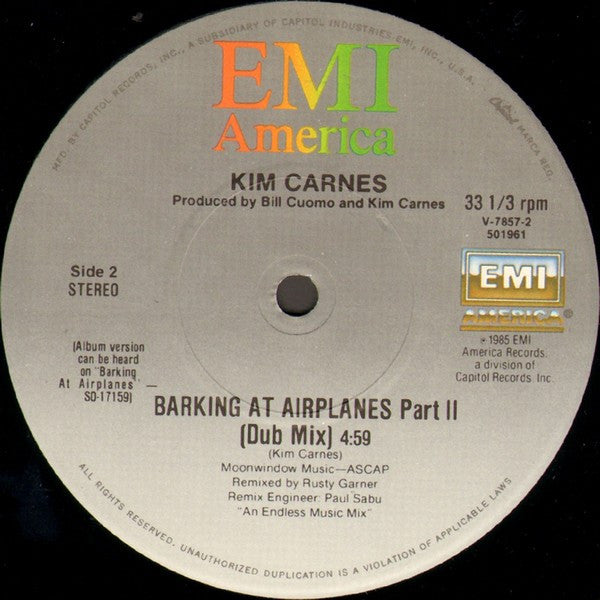 Kim Carnes : Crazy In The Night (Barking At Airplanes) (12", Single)