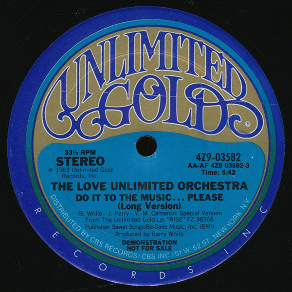 Love Unlimited Orchestra : Do It To The Music... Please (12", Promo)