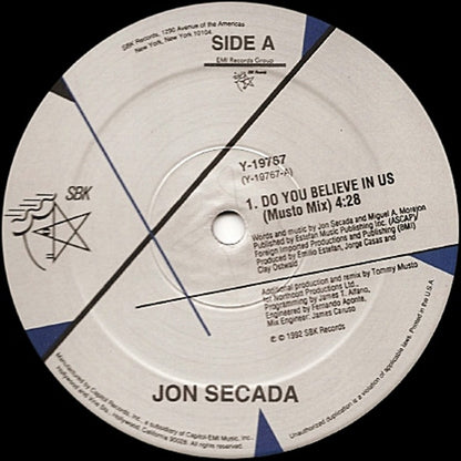 Jon Secada : Do You Believe In Us / Just Another Day (12")